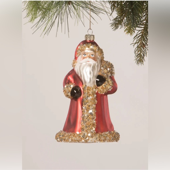 Bethany Lowe Red Beaded Santa Ornament Brand New - Picture 1 of 1